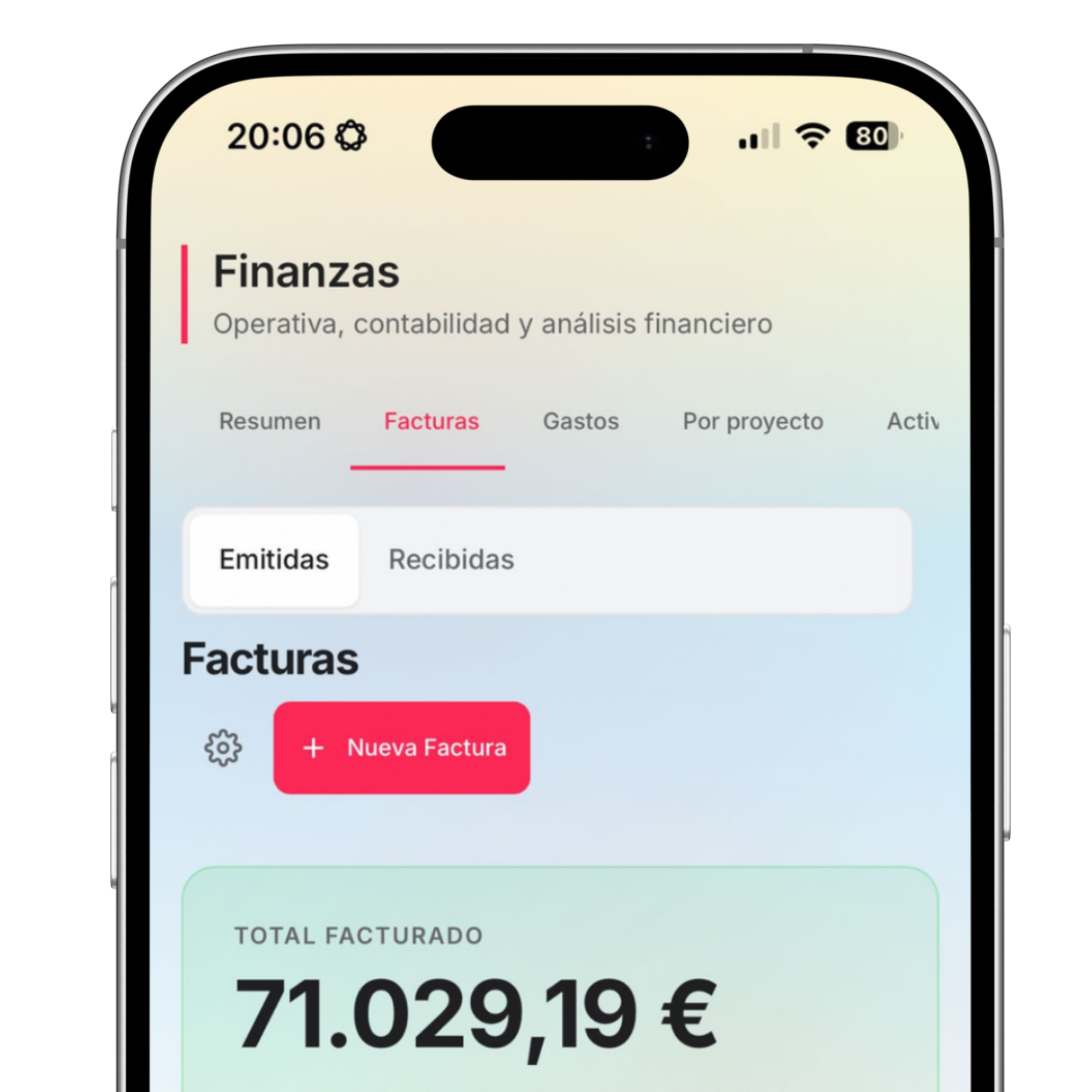 Módulo de Finanzas en Projekt